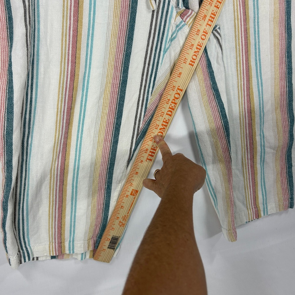 Perse Multi-Striped Linen Blend Crop Pants Size 2X - Picture 7 of 8